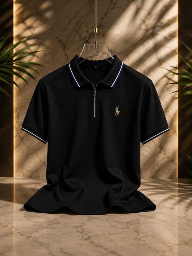 Cheap black polo t-shirt